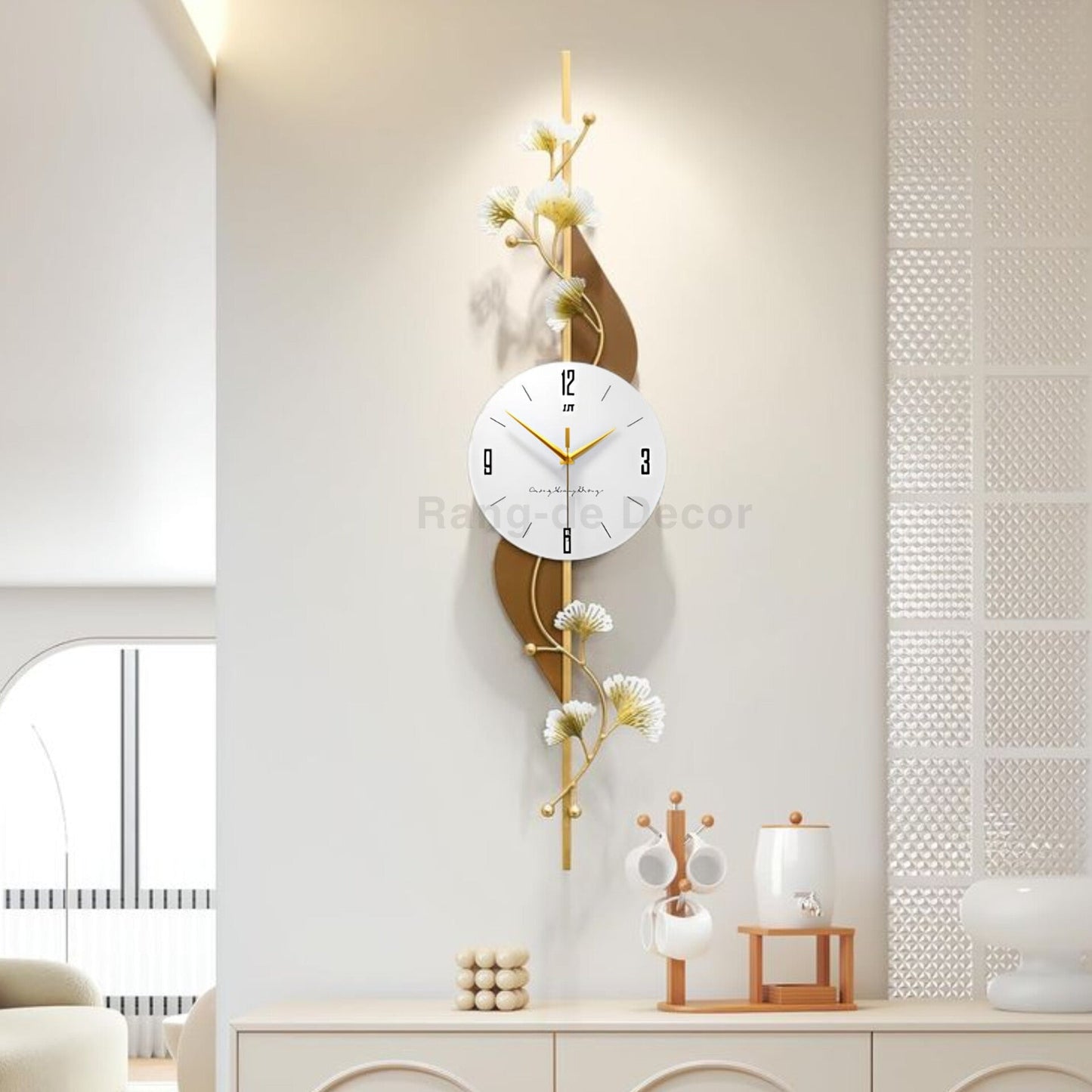 Floral Timepiece Metal Wall Clock
