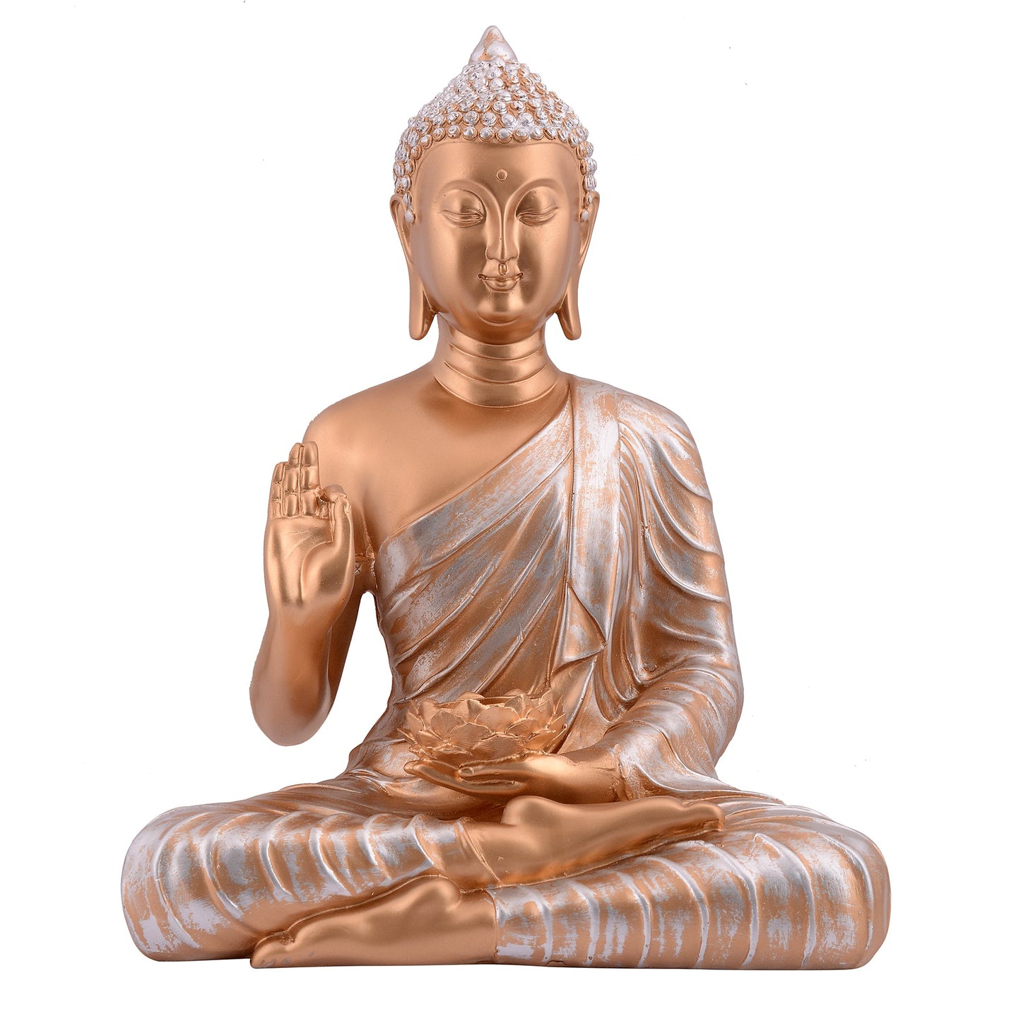 Golden Tranquillity Buddha Idol – 14.5 inch