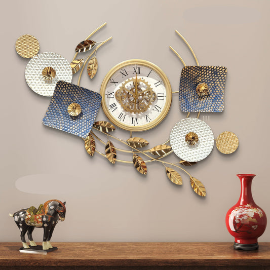 Semi Circle with leaf metal wall clock imported